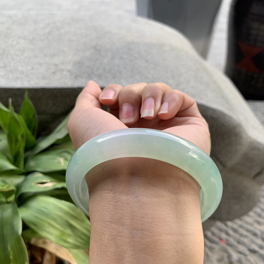 大圈口 61-13.3-9.3【冰晴绿正圈手镯】正圈61 62可戴