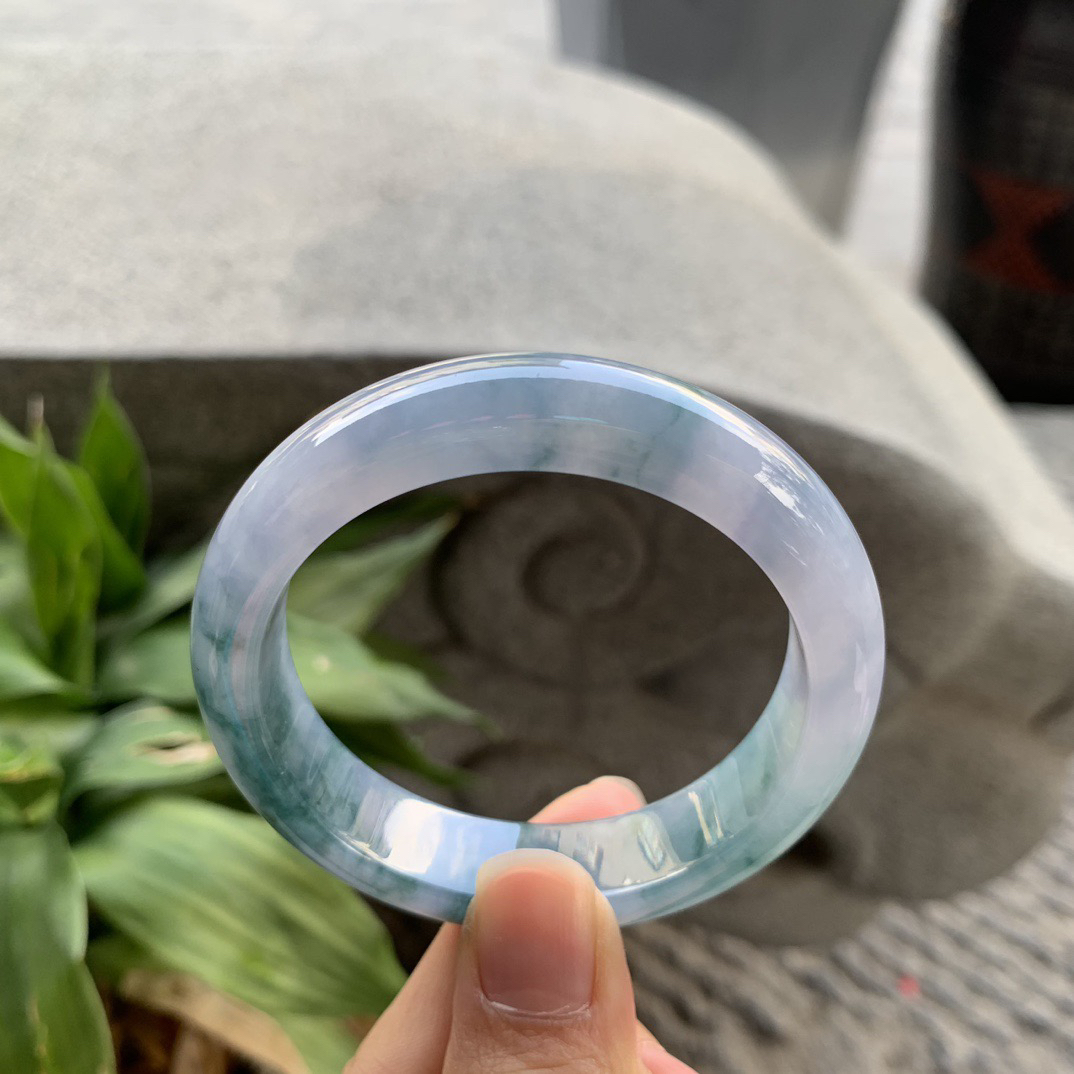 小圈口 52-12.7-8.1【冰紫飘花正圈手镯】正圈52 53可戴