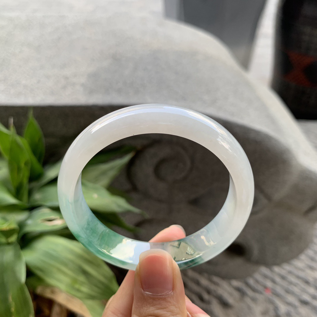 圈口 55.3-13.8-7.4【冰飘绿正圈手镯】正圈55 56可戴