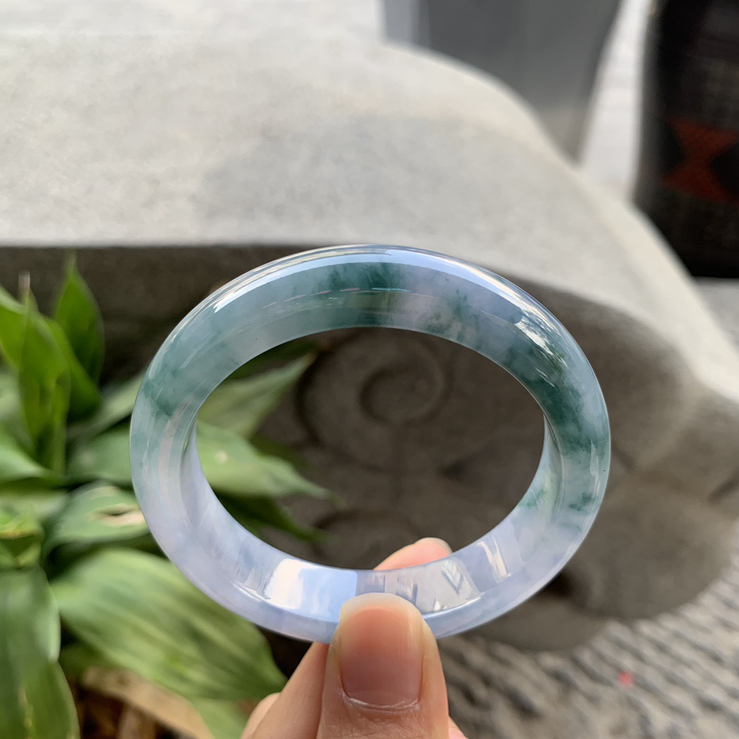 小圈口 52-12.7-8.1【冰紫飘花正圈手镯】正圈52 53可戴