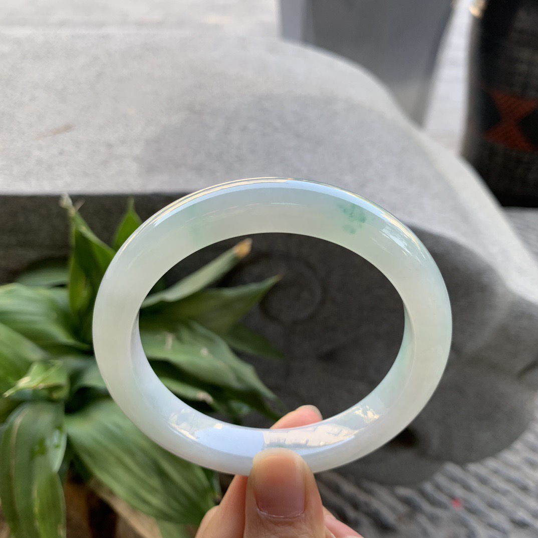 大圈口 62.2-12.2-9.4【冰飘绿正圈手镯】正圈62 63可戴