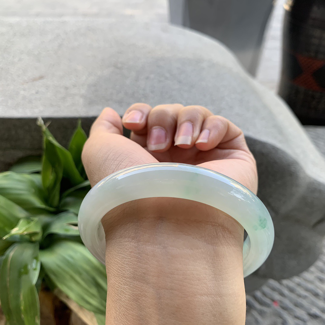 大圈口 62.2-12.2-9.4【冰飘绿正圈手镯】正圈62 63可戴