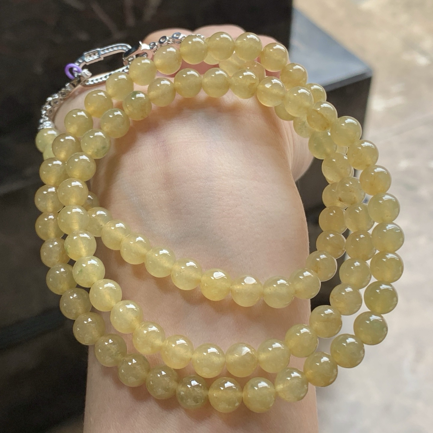 冰黄珠链^_^鲜艳 水润