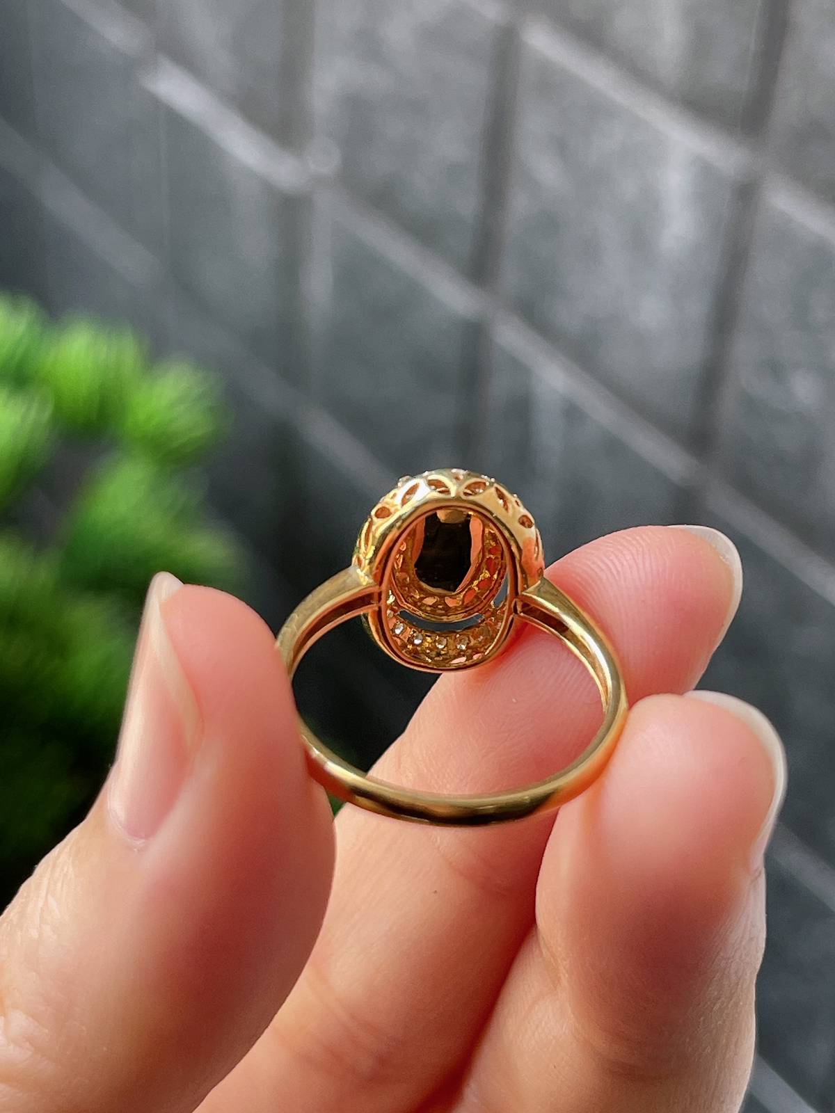 18k翡翠冰糯绿色戒指