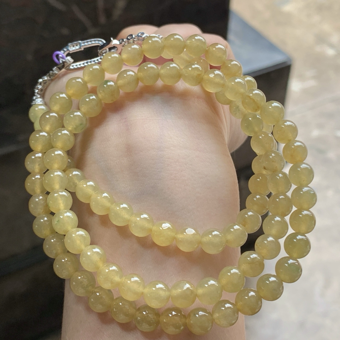 冰黄珠链^_^鲜艳 水润