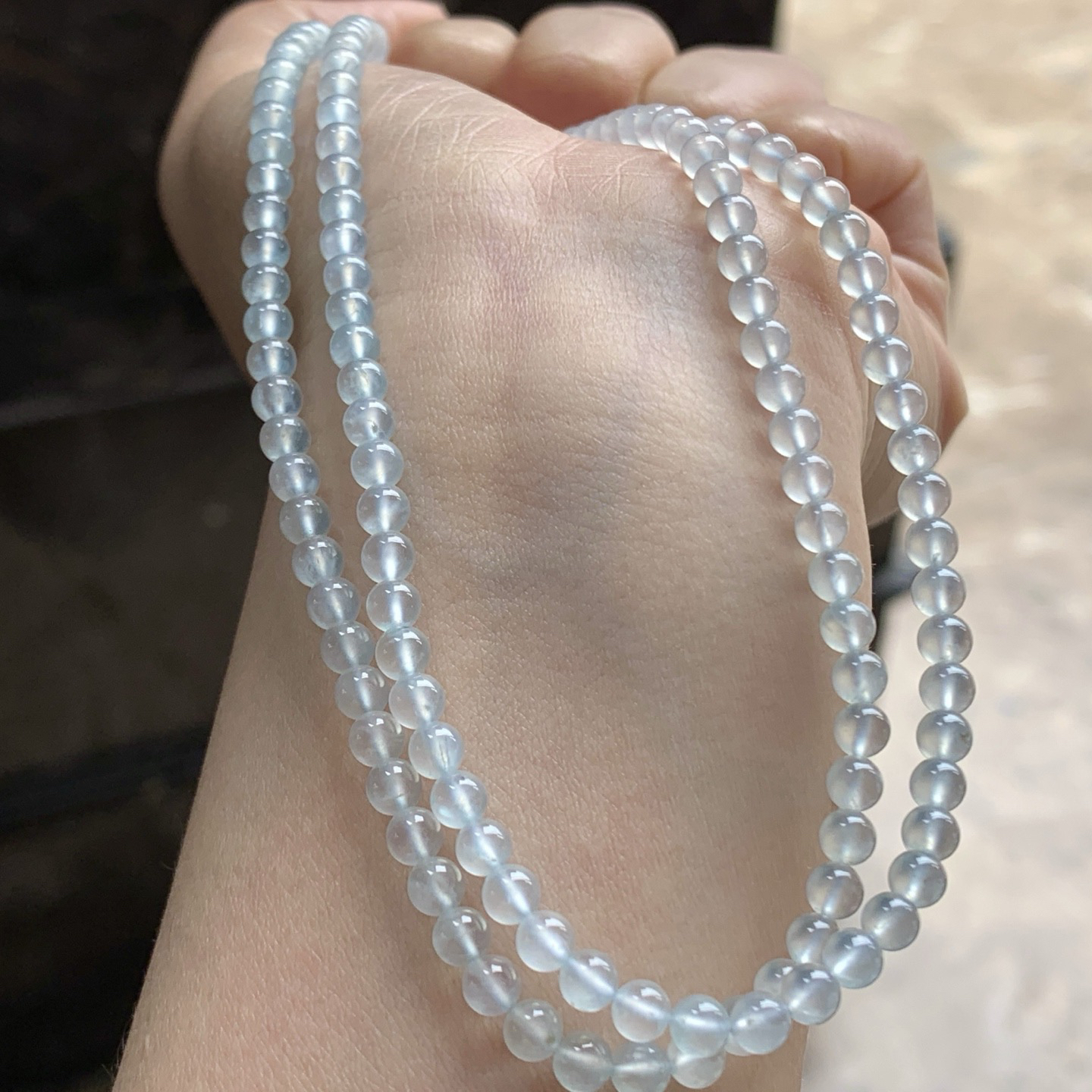 高冰珠链^_^透亮 荧光十足 水润