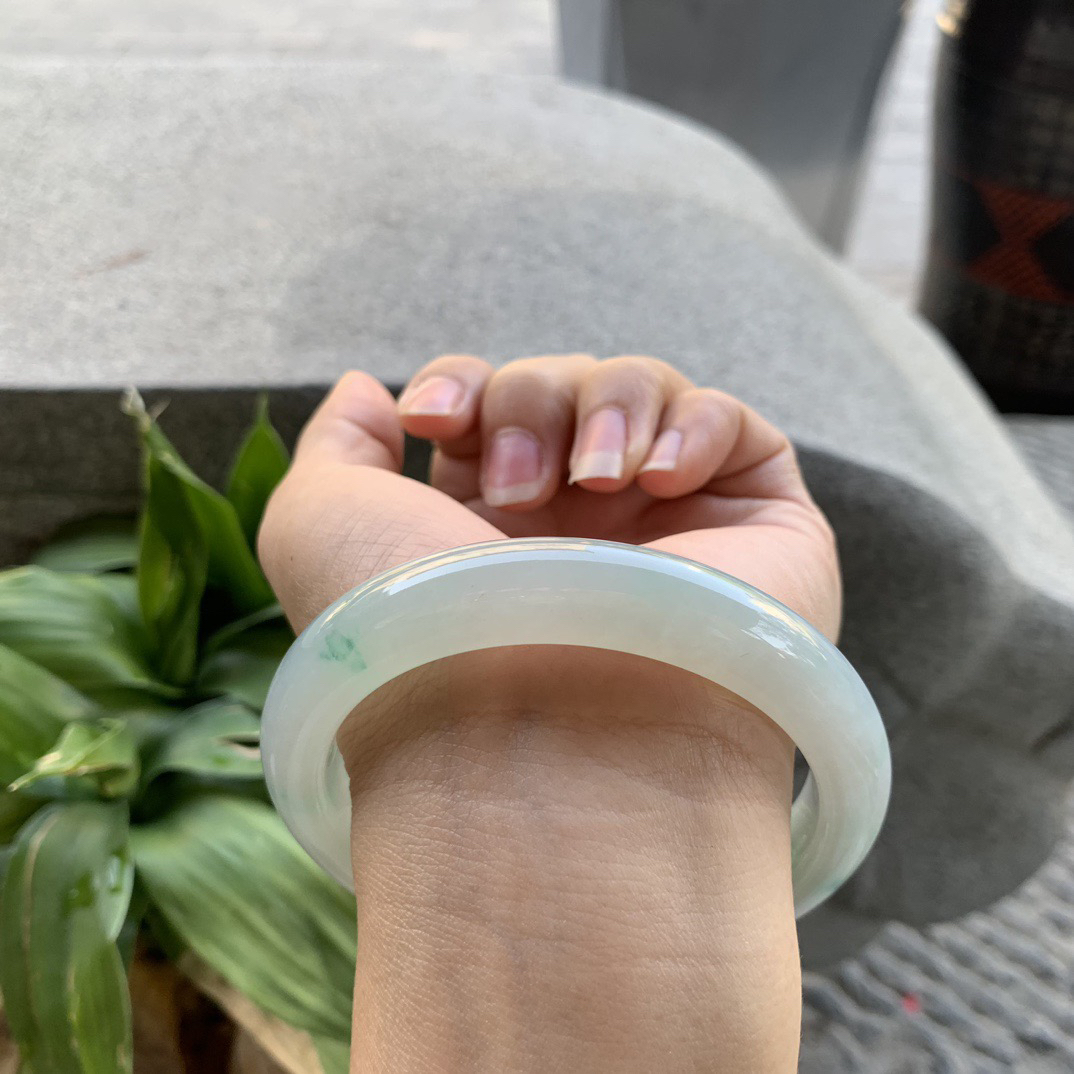 大圈口 62.2-12.2-9.4【冰飘绿正圈手镯】正圈62 63可戴