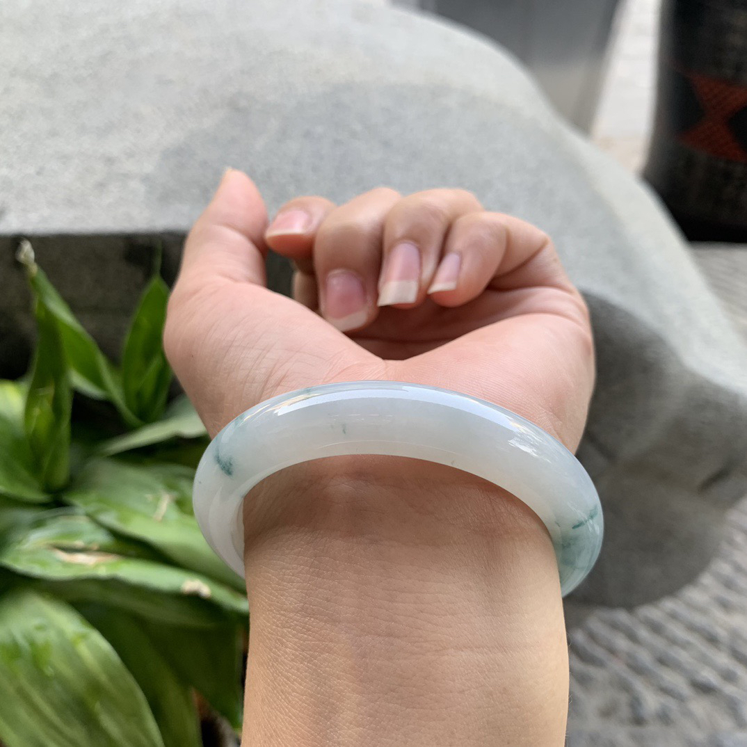 小圈口52.6-10.4-8.6 【冰飘花正圈手镯】正圈52 53可戴