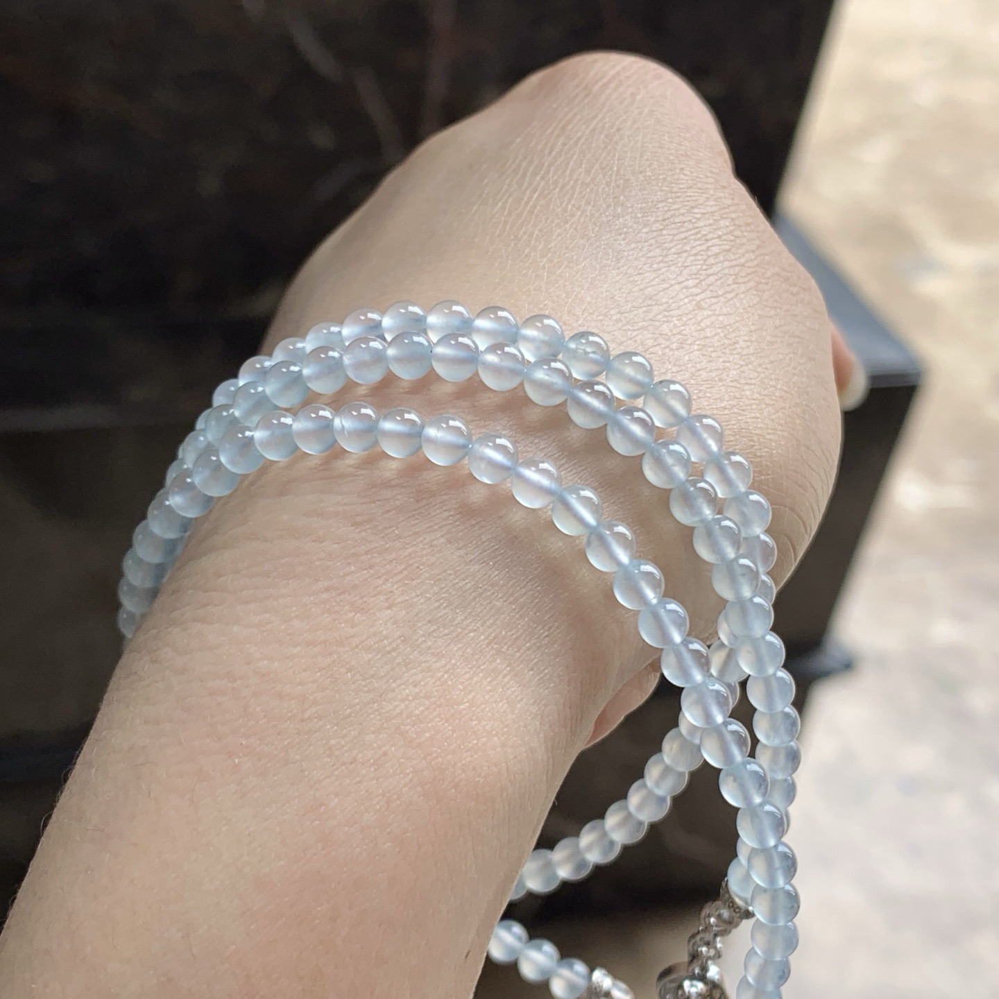 高冰珠链^_^透亮 荧光十足 水润