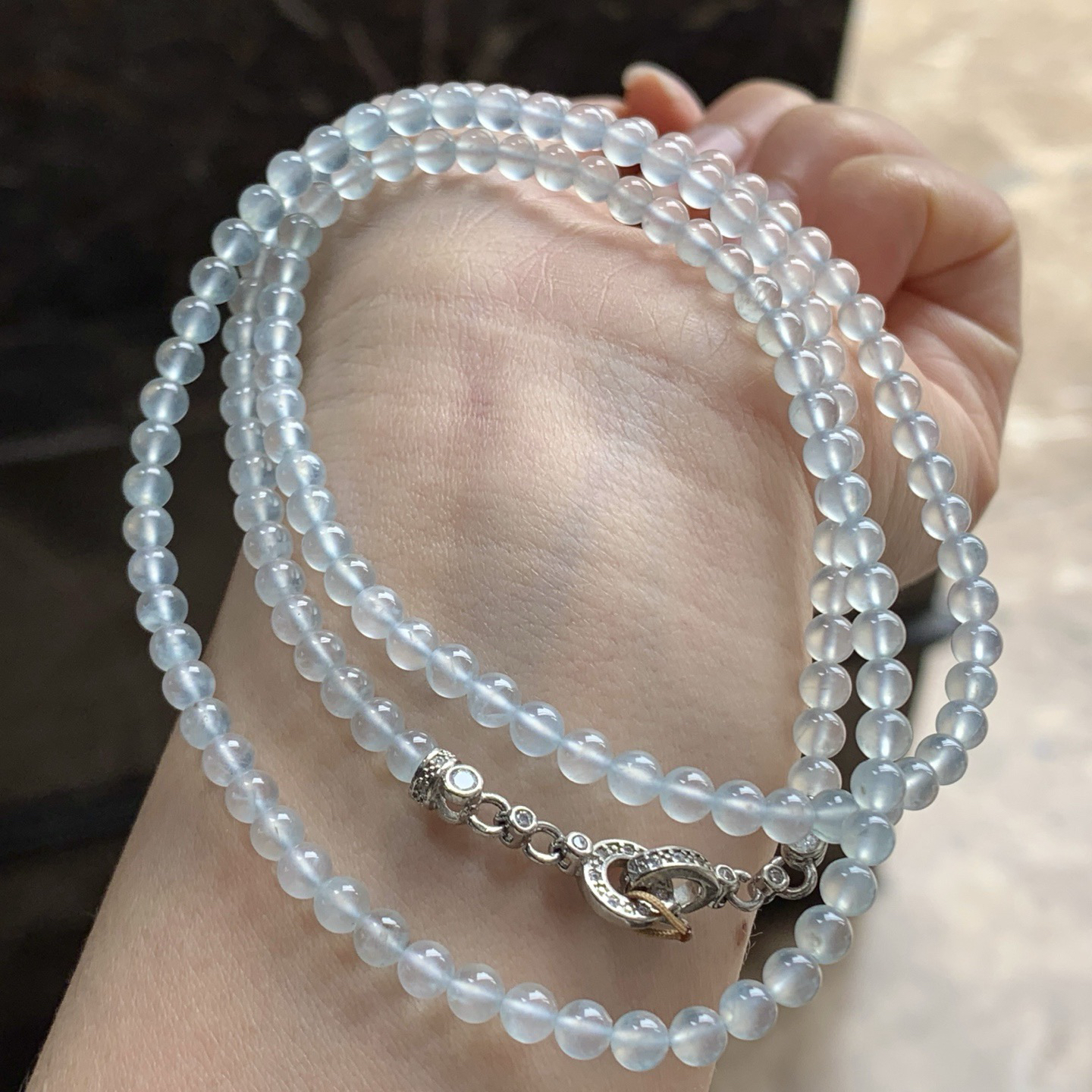 高冰珠链^_^透亮 荧光十足 水润