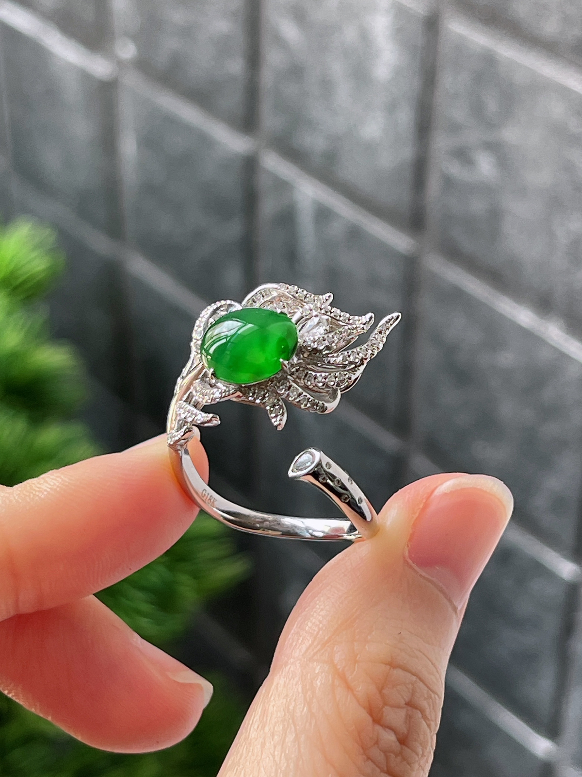 18k翡翠特色戒指