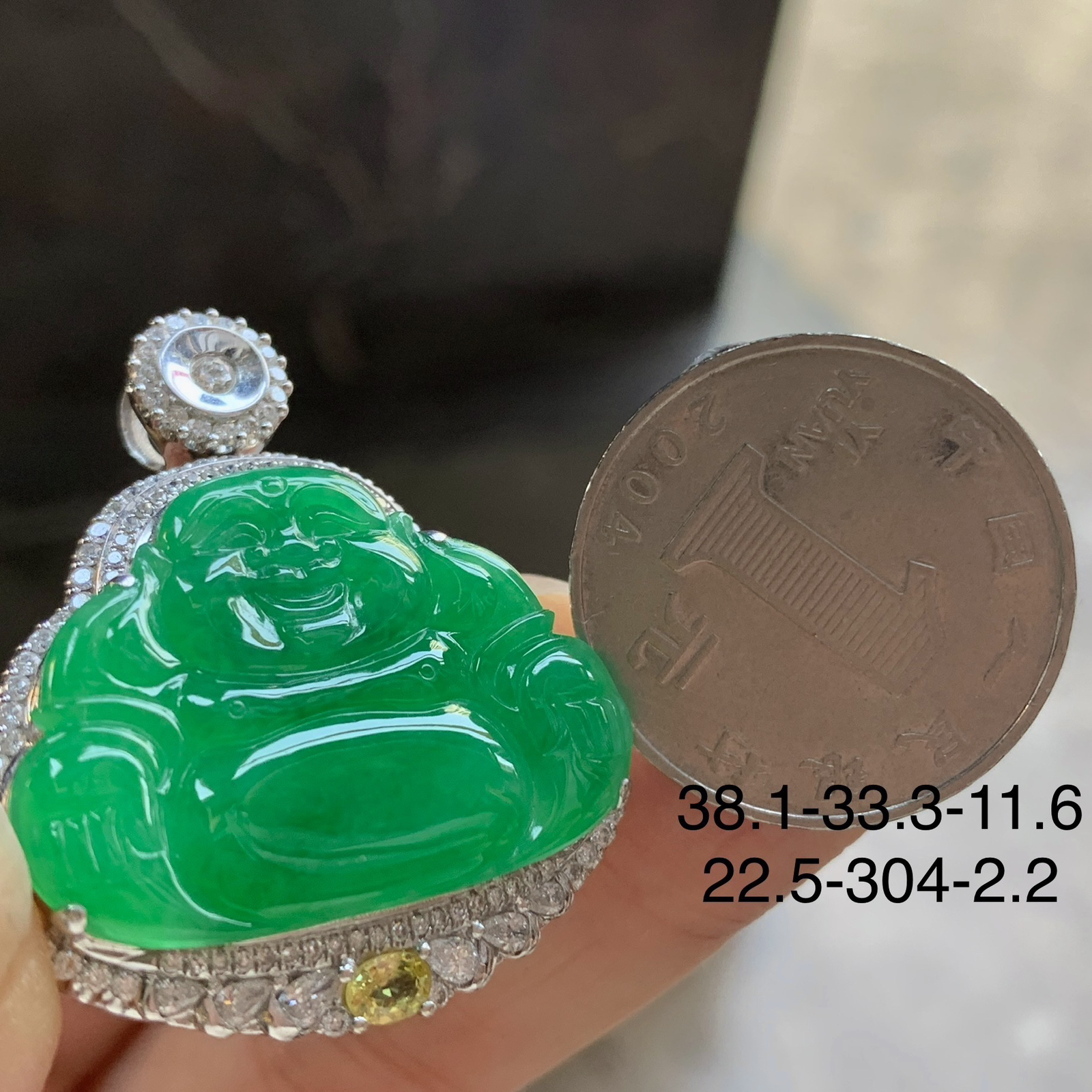 金钻镶嵌绿色佛公^_^颜色鲜艳