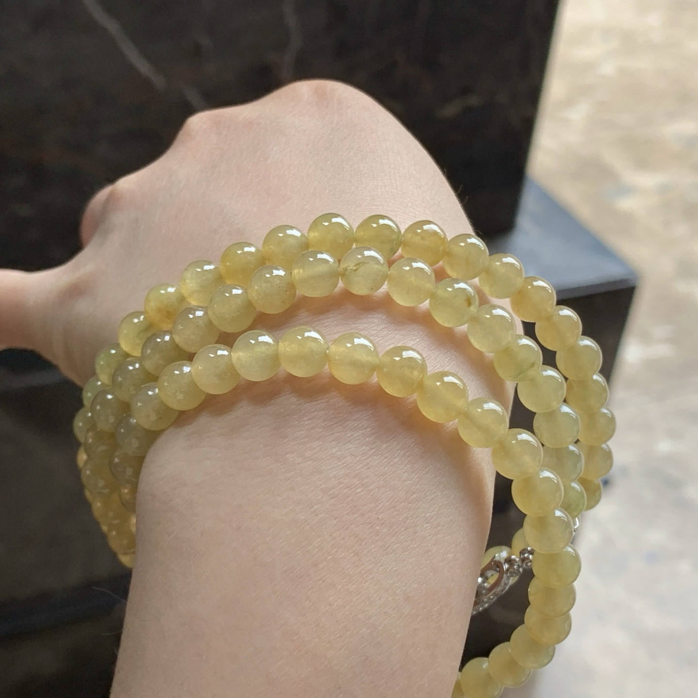 冰黄珠链^_^鲜艳 水润