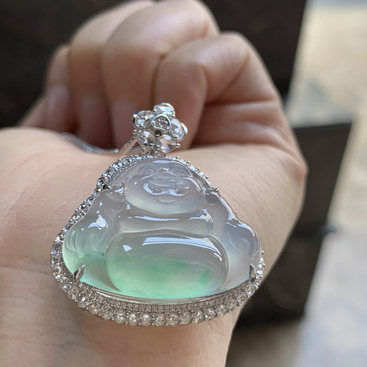 金钻镶嵌飘绿佛公^_^水润