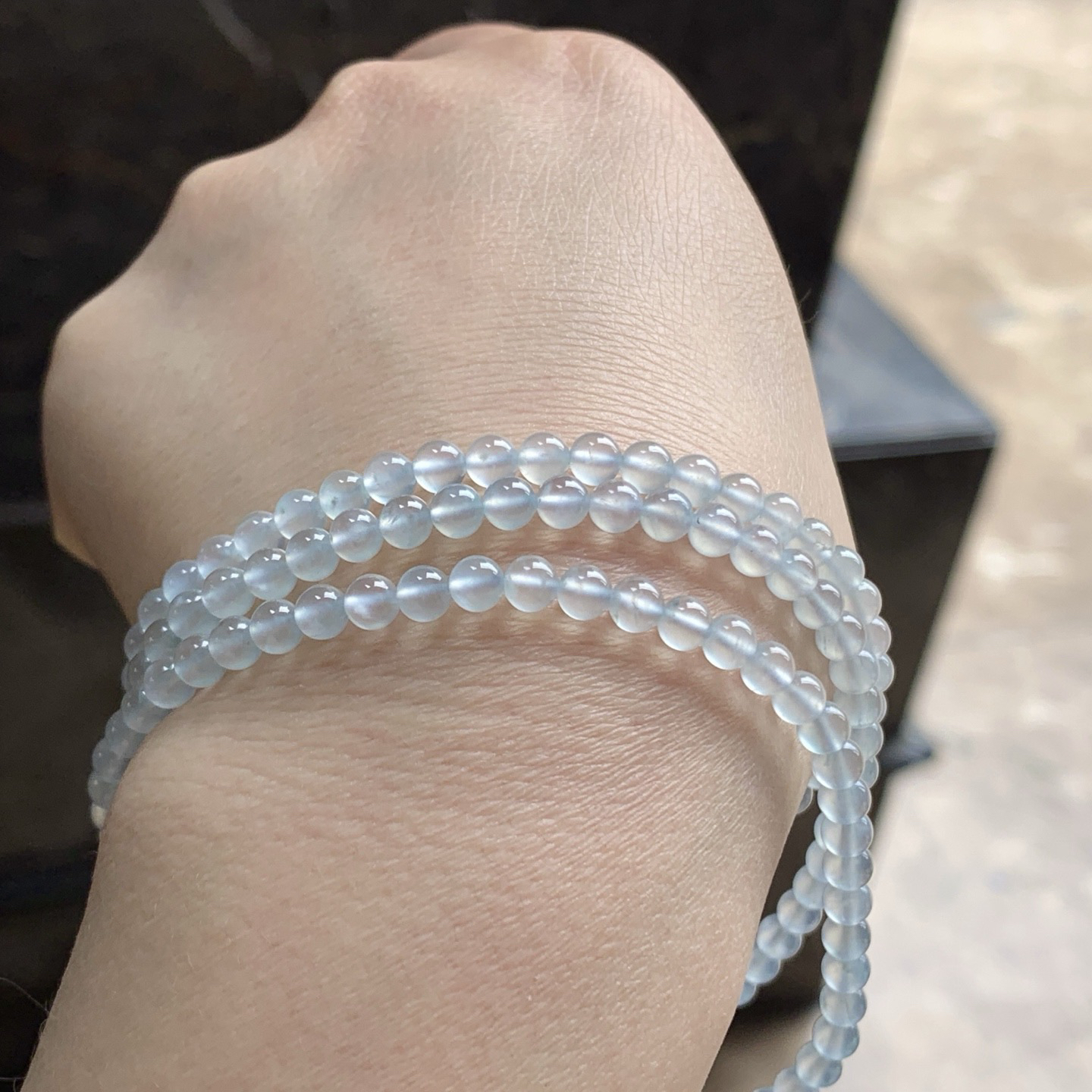 高冰珠链^_^透亮 荧光十足 水润