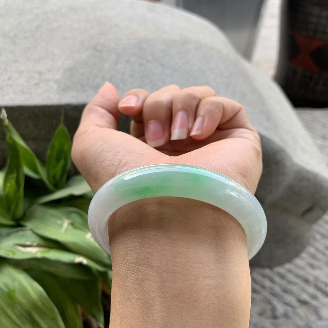 圈口54-11.8-8.1 【飘阳绿正圈手镯】正圈54 55可戴