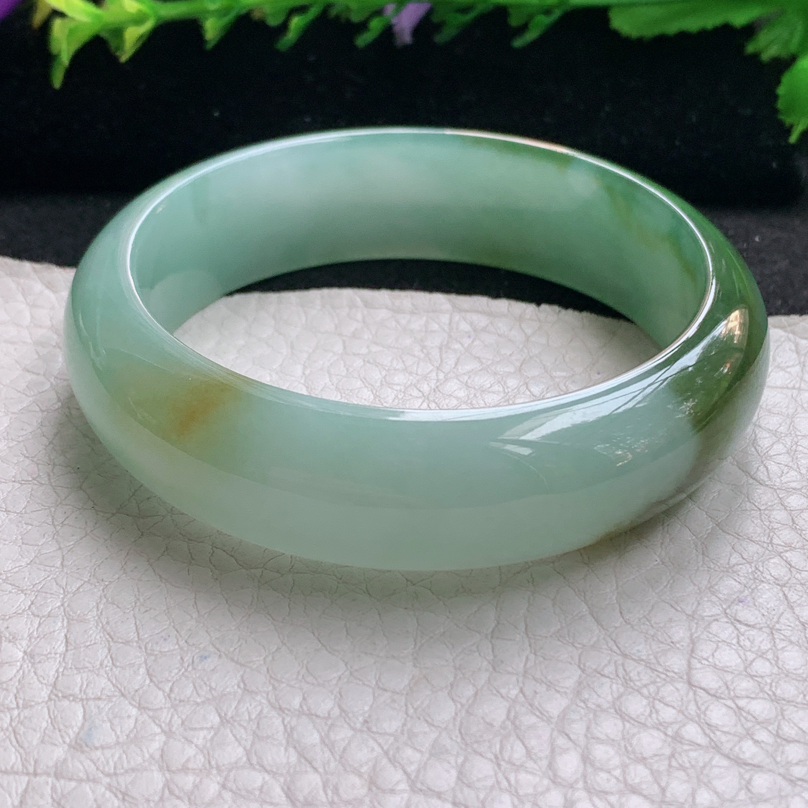 hh实拍55.5*16*7.5轮胎镯 缅甸翡翠a货玉手镯精美冰胶双彩正圈玉手环