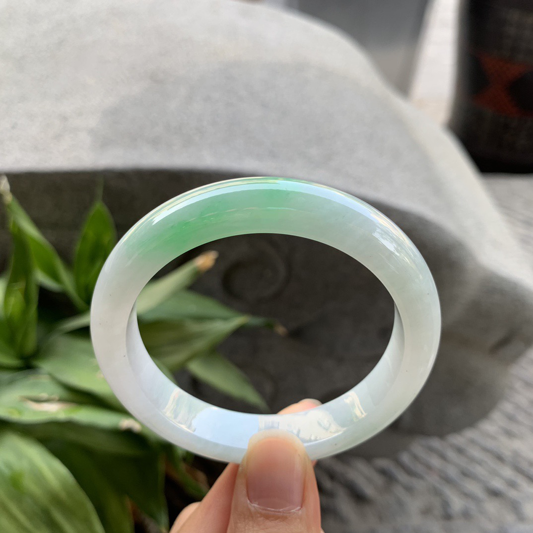 圈口54-11.8-8.1 【飘阳绿正圈手镯】正圈54 55可戴