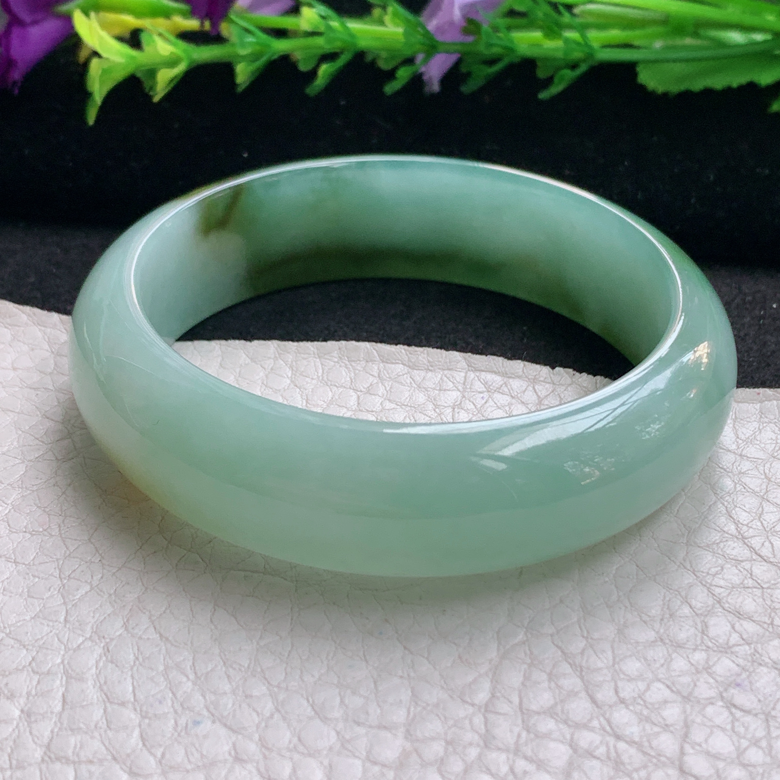 hh实拍55.5*16*7.5轮胎镯 缅甸翡翠a货玉手镯精美冰胶双彩正圈玉手环