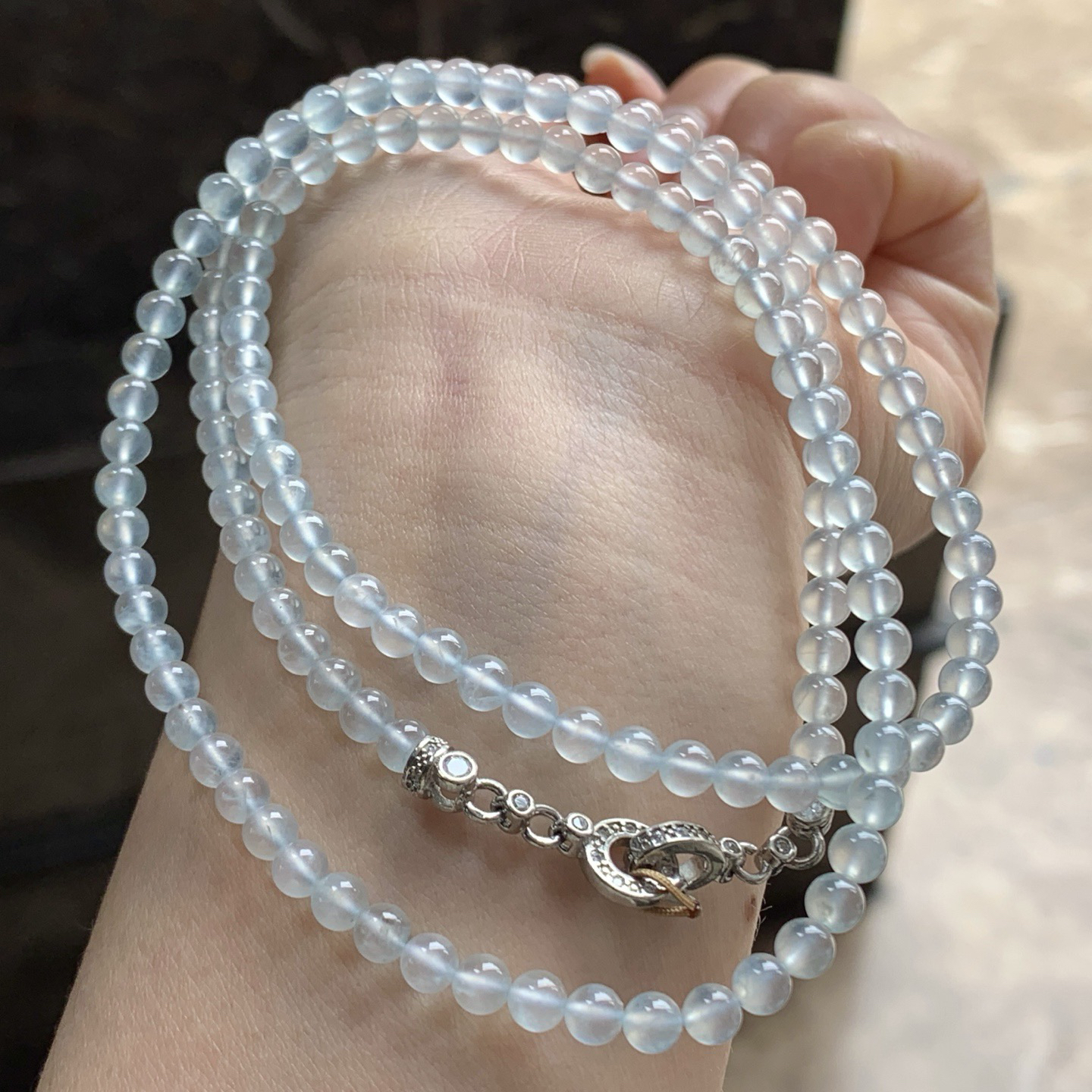 高冰珠链^_^透亮 荧光十足 水润