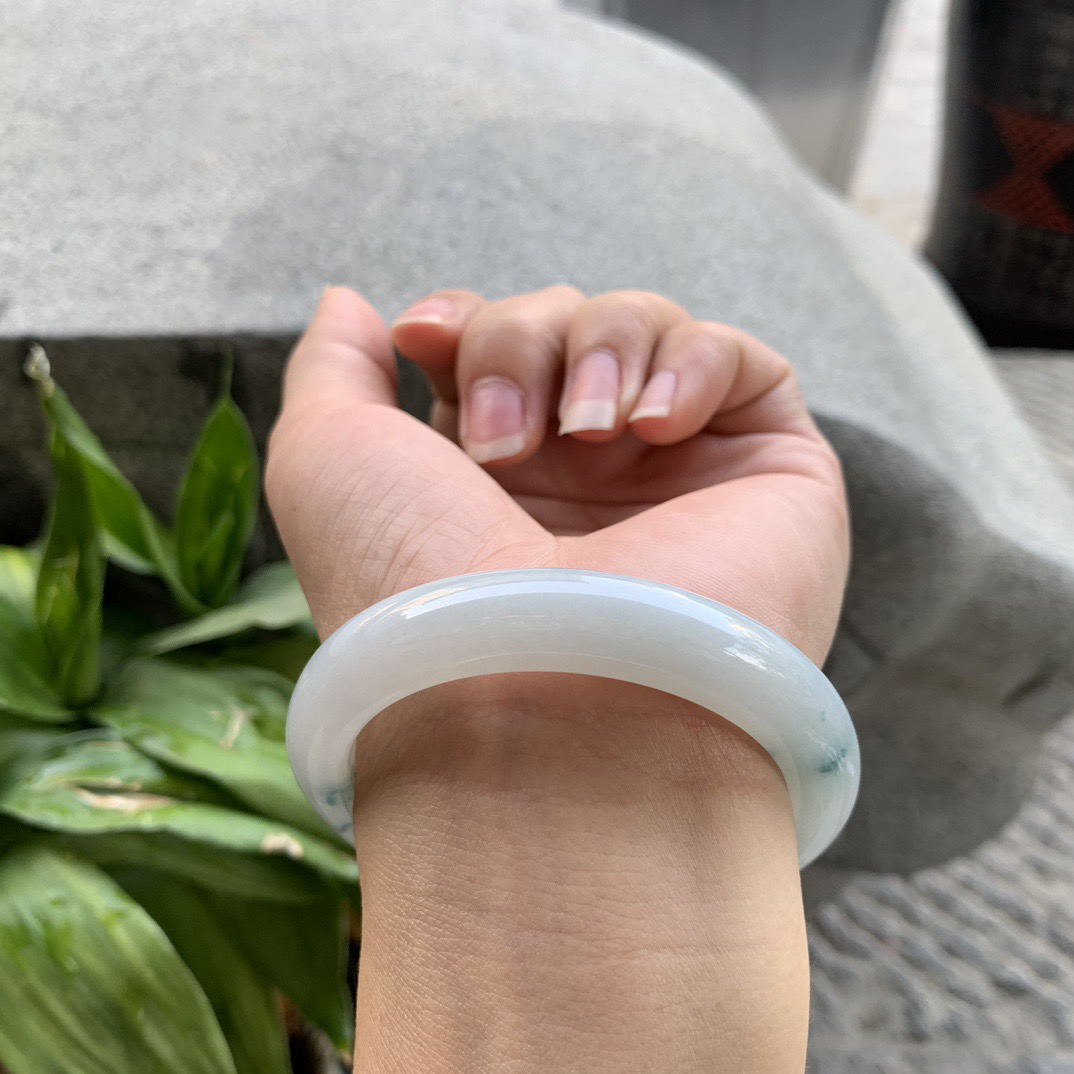 小圈口52.6-10.4-8.6 【冰飘花正圈手镯】正圈52 53可戴