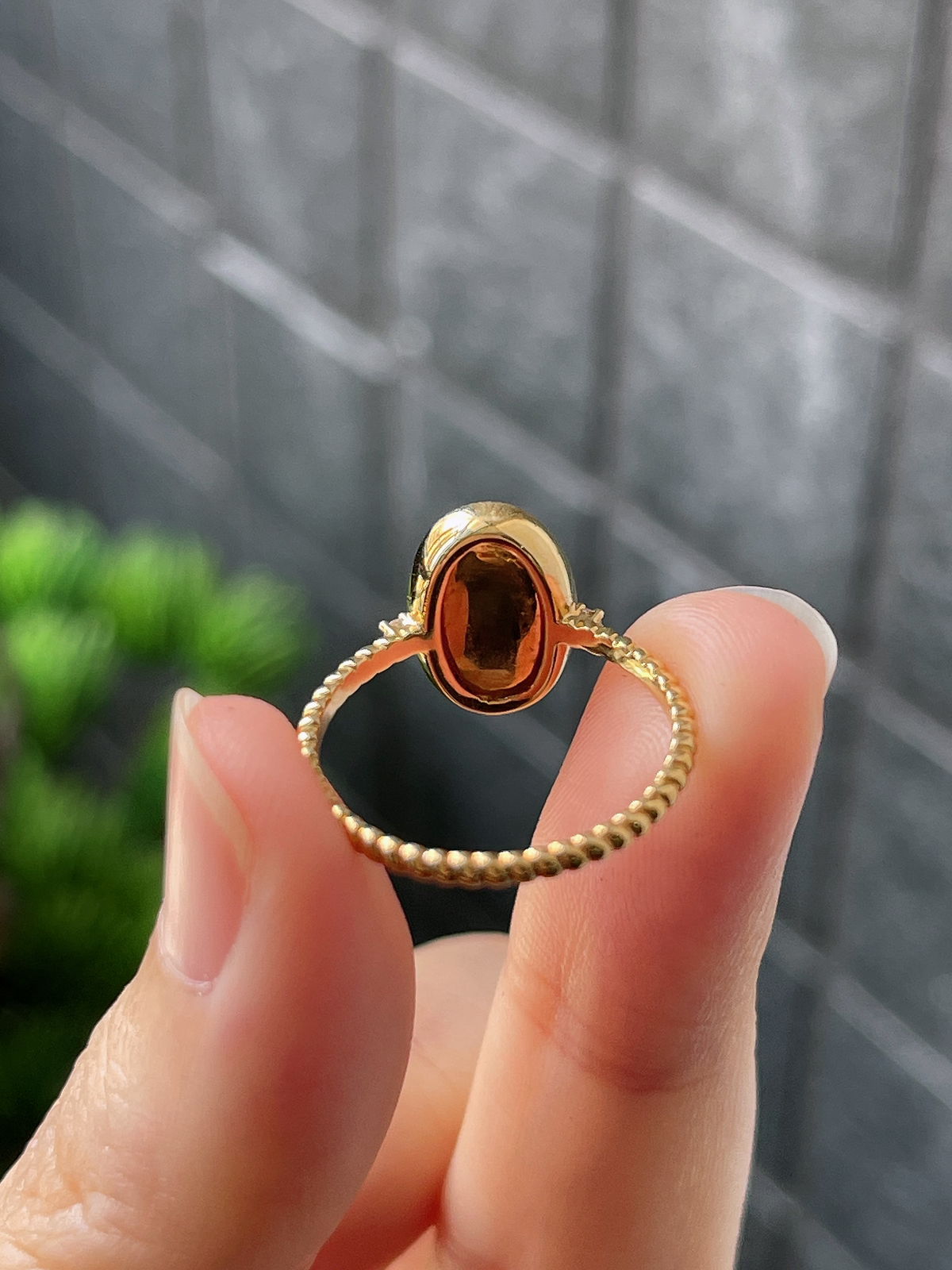 18k翡翠冰绿色戒指