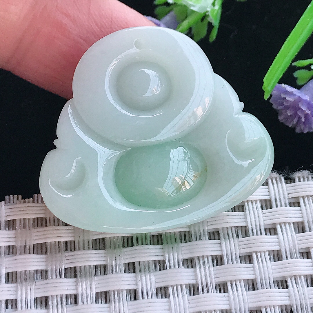 实拍A货翡翠29/33.6/6.8老坑精美飘阳绿佛公吊坠翡翠玉佛挂件