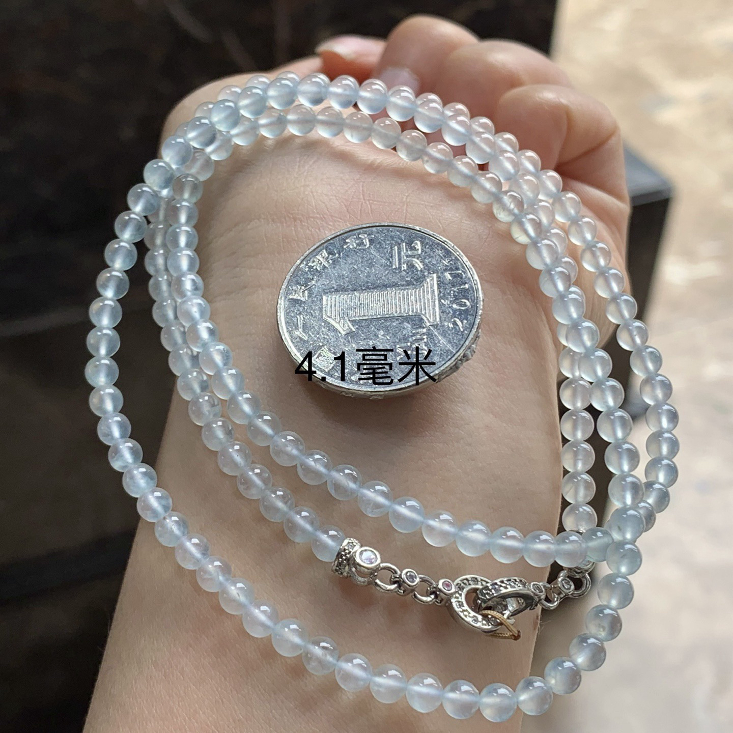 高冰珠链^_^透亮 荧光十足 水润