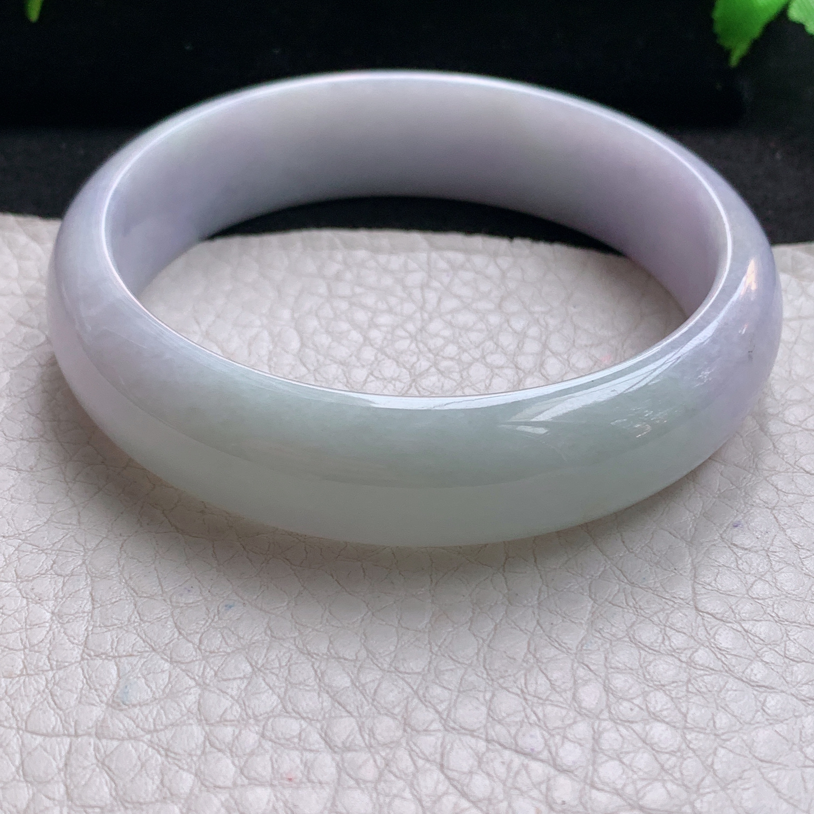 hh大圈口60.8*15.2*7.3轮胎镯 缅甸翡翠a货玉手镯精美淡春蓝彩正圈玉手环