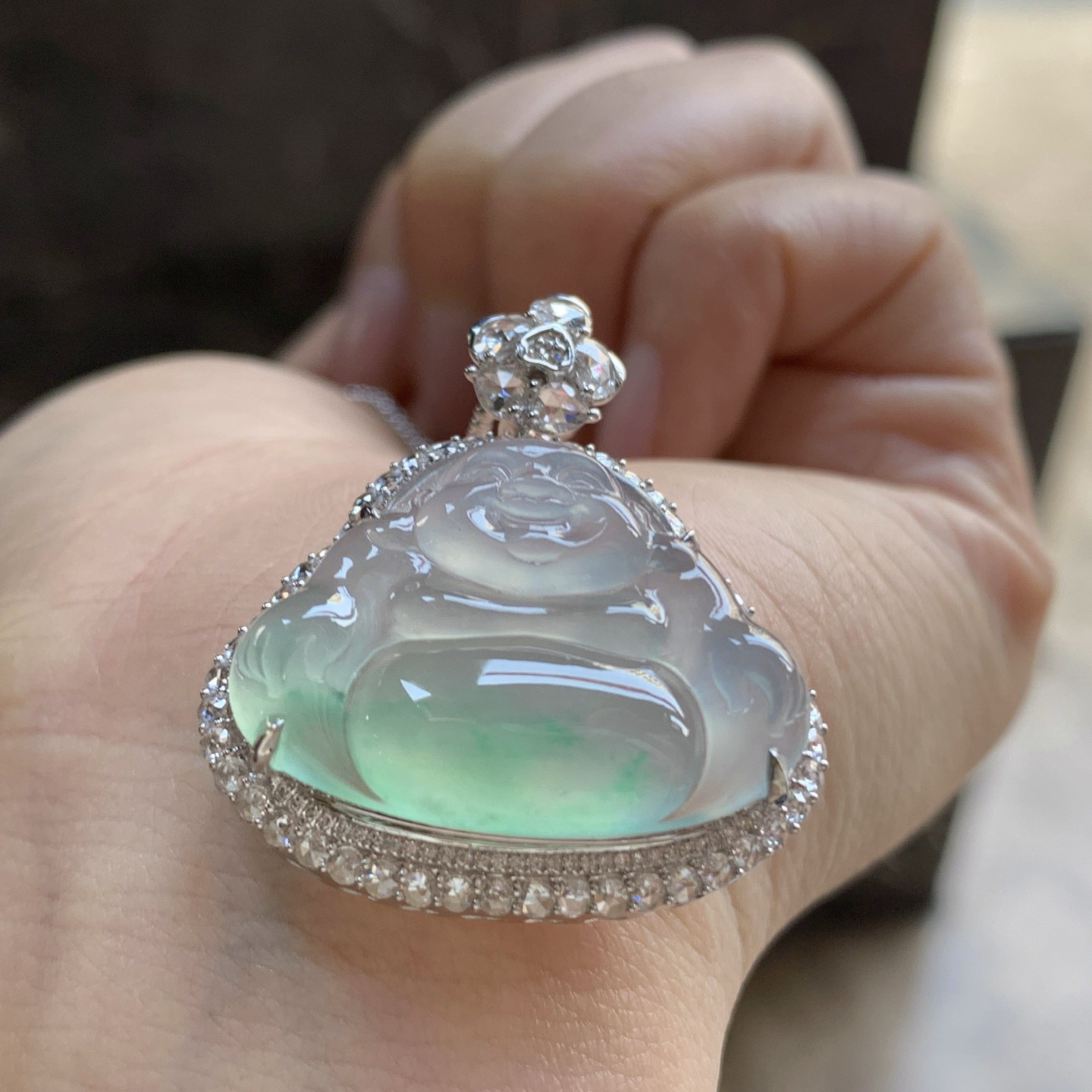 金钻镶嵌飘绿佛公^_^水润