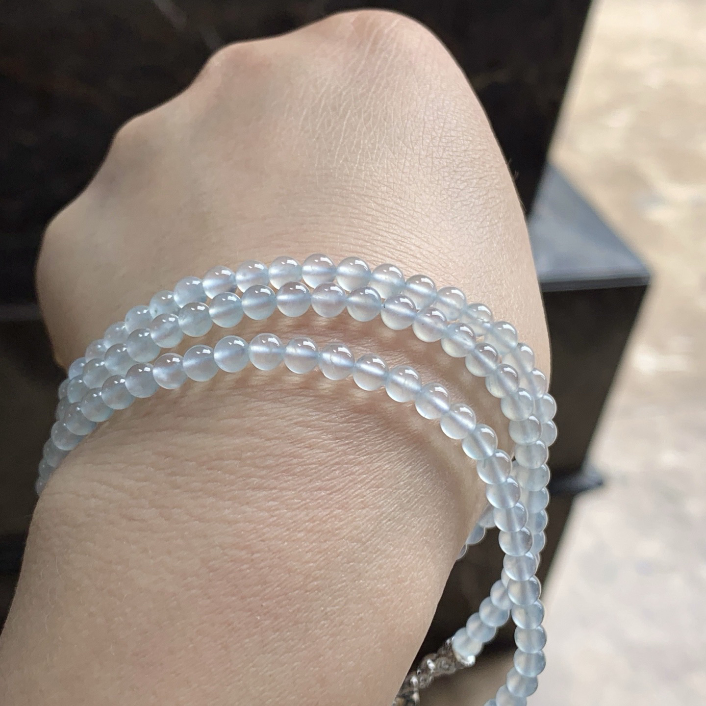 高冰珠链^_^透亮 荧光十足 水润