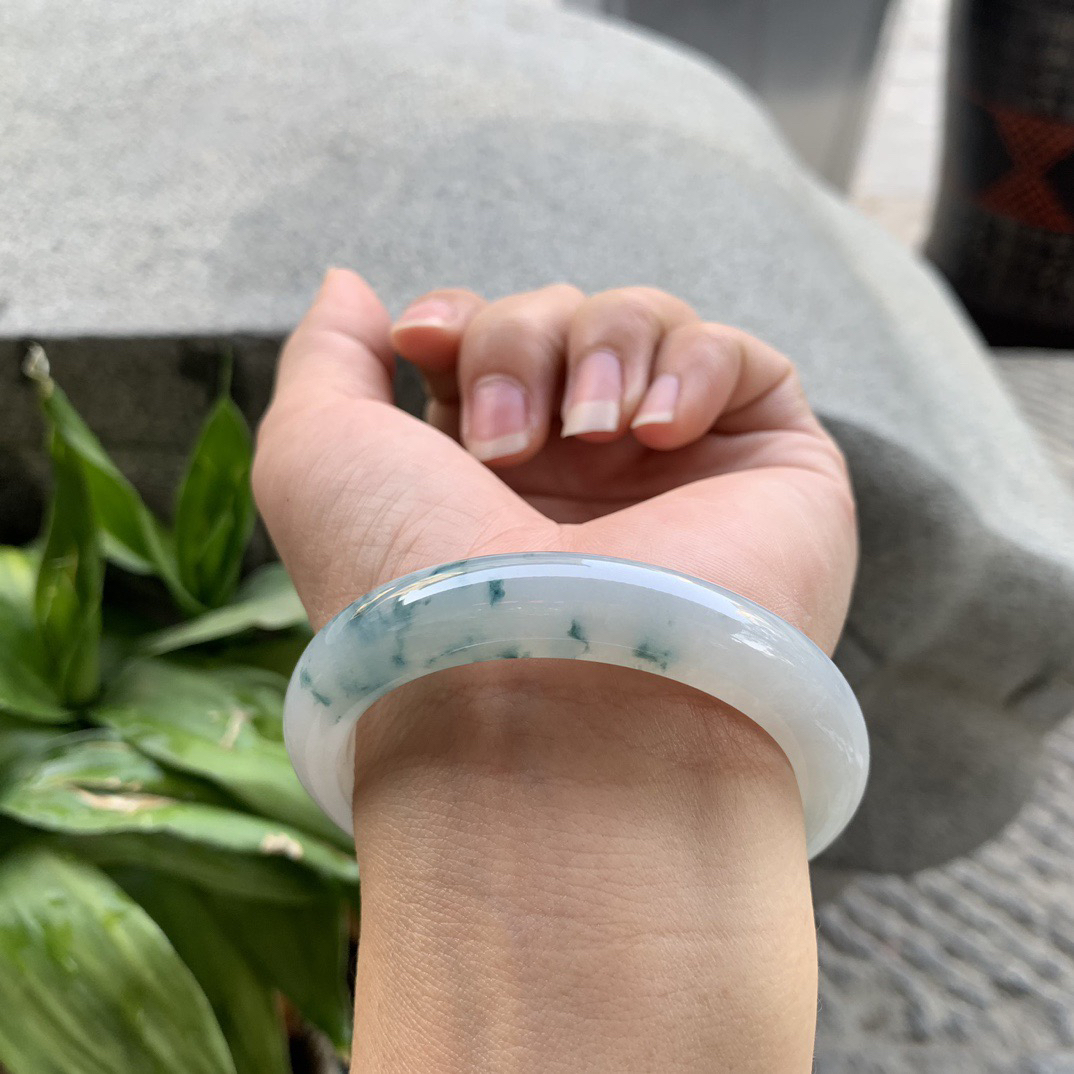 小圈口52.6-10.4-8.6 【冰飘花正圈手镯】正圈52 53可戴