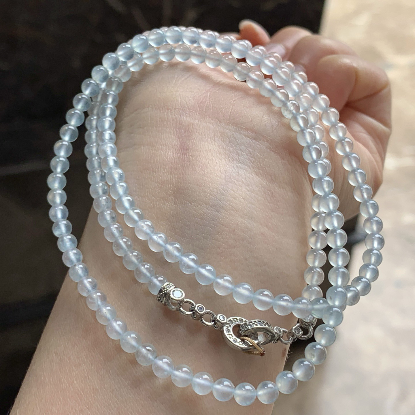 高冰珠链^_^透亮 荧光十足 水润