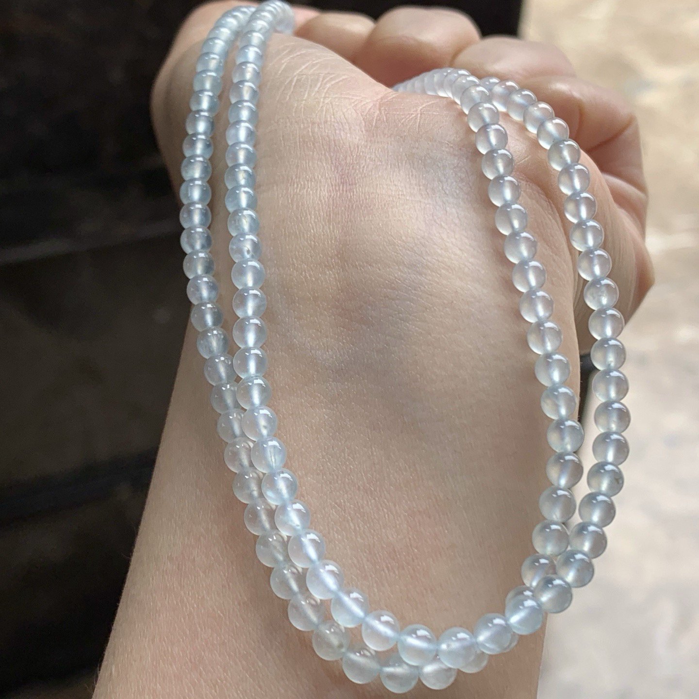 高冰珠链^_^透亮 荧光十足 水润