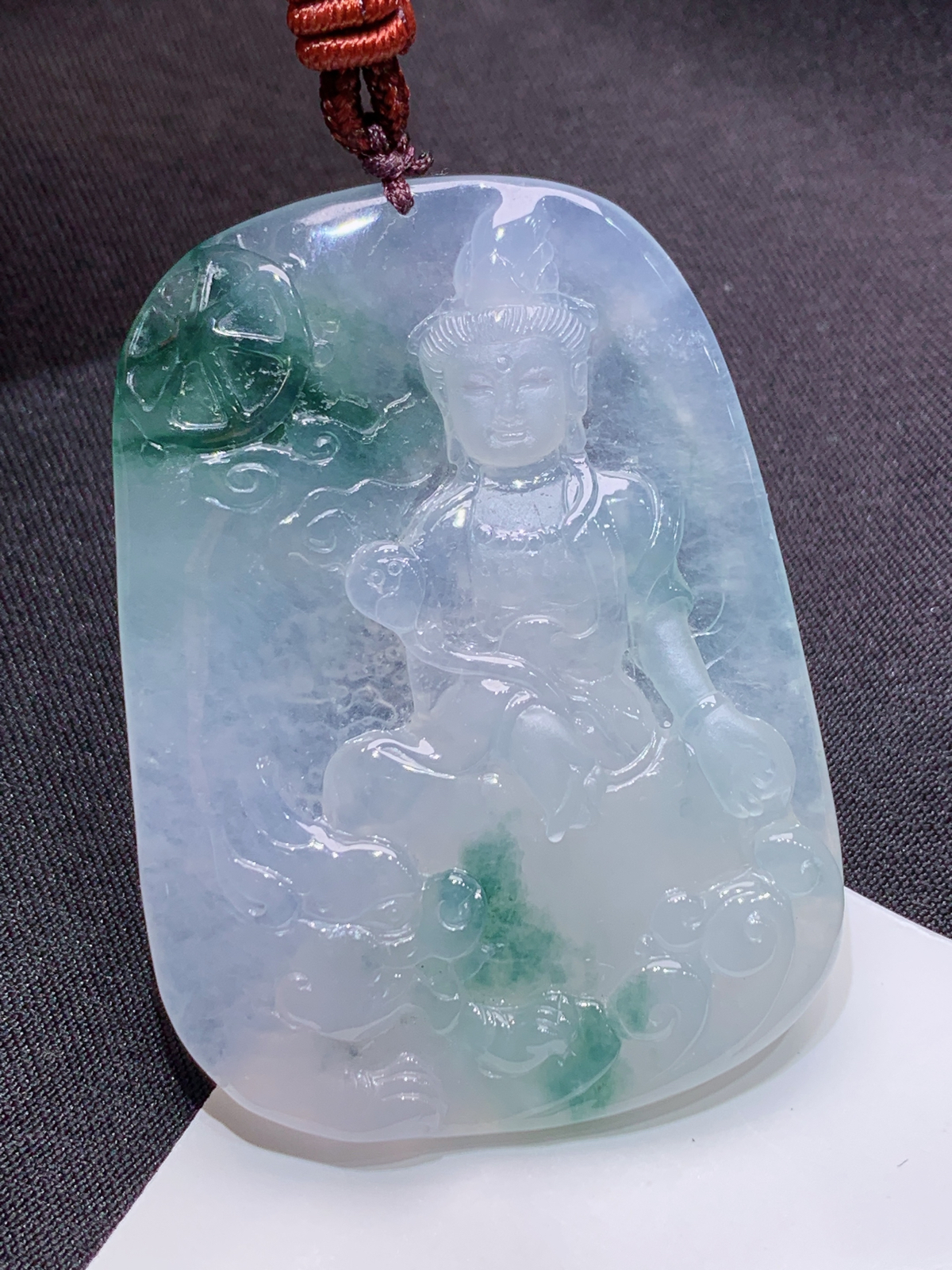 冰飘花大势至，厚装种老，冰润细腻，种水足，X1 尺寸59.7*44.5*6.3