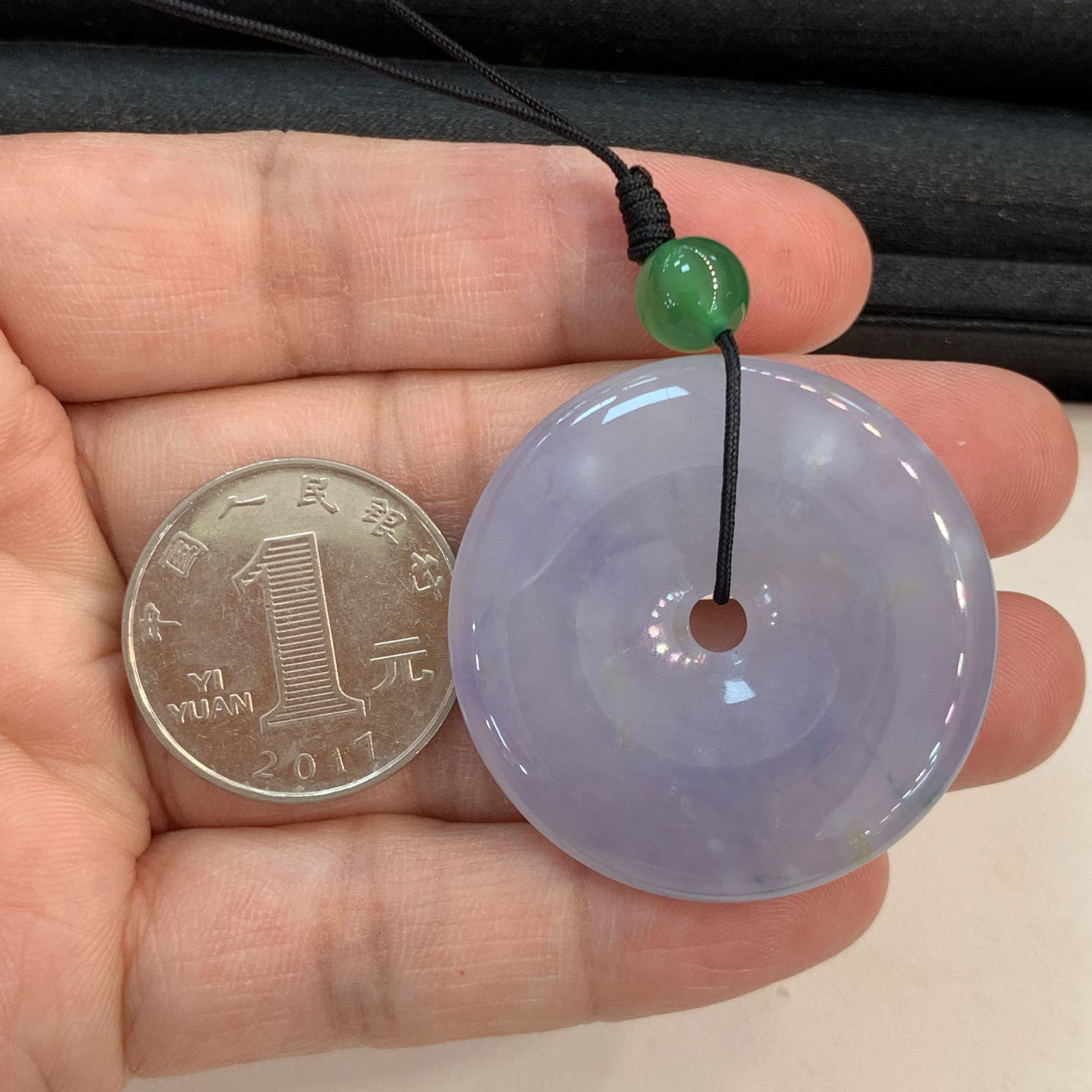 冰紫平安扣裸石38*38*6.3，冰润通透，胶润水足，紫色淡雅，清新大气