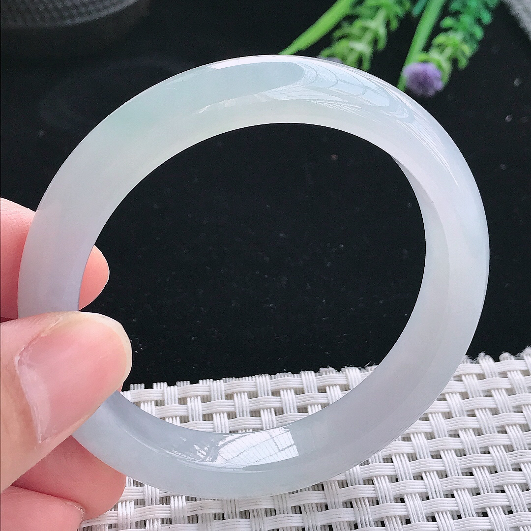 实拍天然翡翠55/10.8/8.3老坑冰胶果冻冰晴手镯翡翠玉镯手环