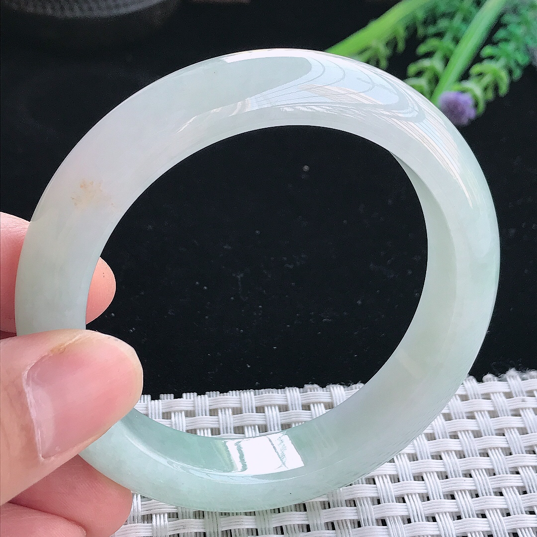 实拍天然翡翠56/12.7/9.2老坑冰胶果冻冰晴手镯翡翠玉镯手环