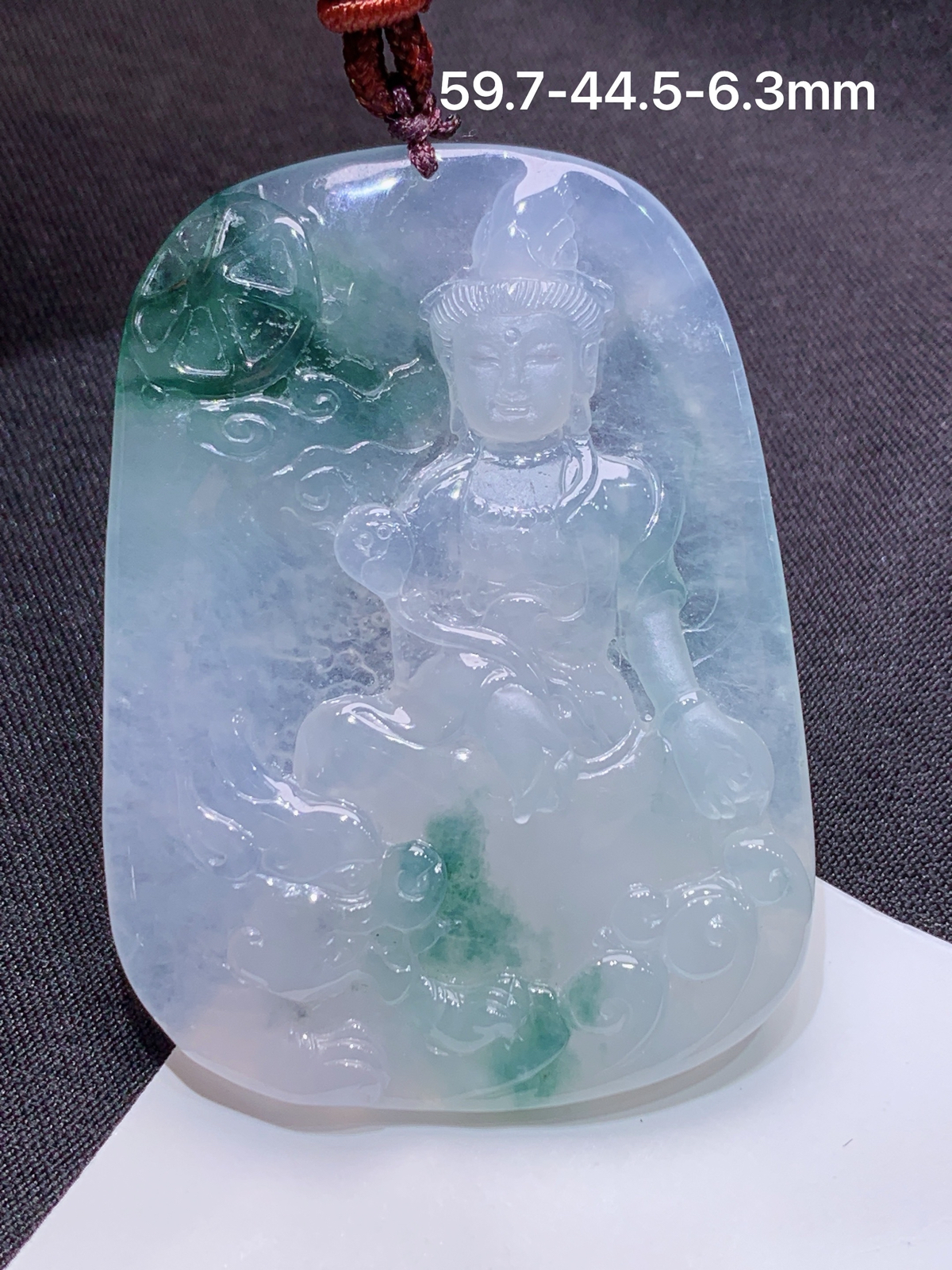 冰飘花大势至，厚装种老，冰润细腻，种水足，X1 尺寸59.7*44.5*6.3