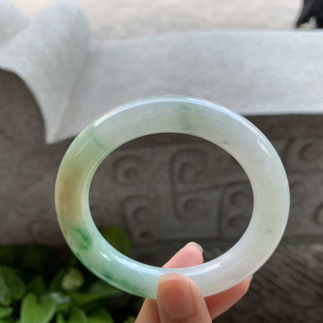 圈口55.8-11.1 【黄加绿圆条手镯】圆条55 56可戴