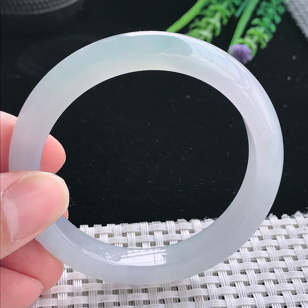 实拍天然翡翠55/10.8/8.3老坑冰胶果冻冰晴手镯翡翠玉镯手环