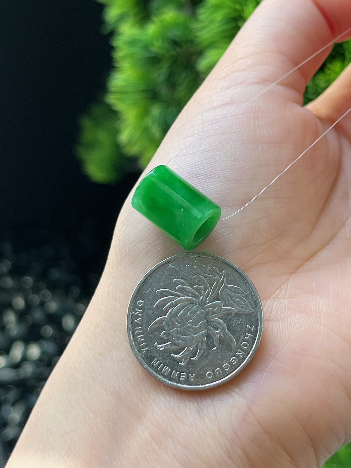 翡翠冰糯种绿色路路通