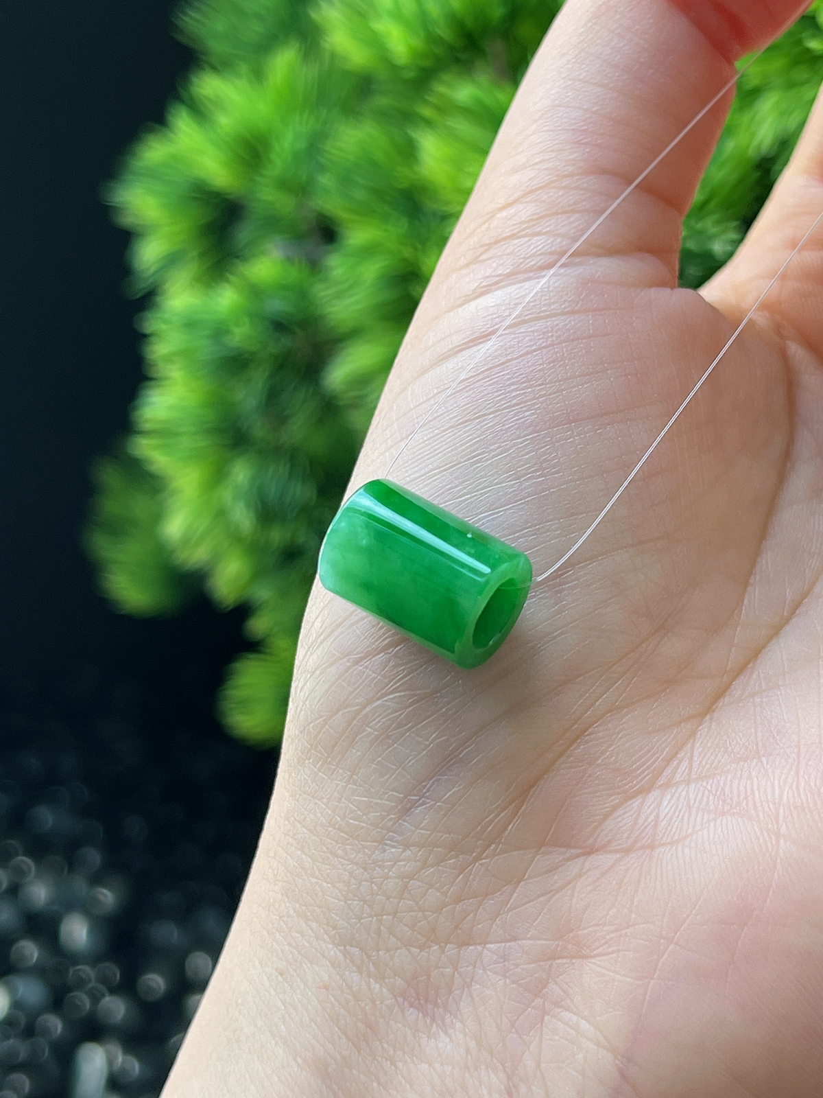 翡翠冰糯种绿色路路通