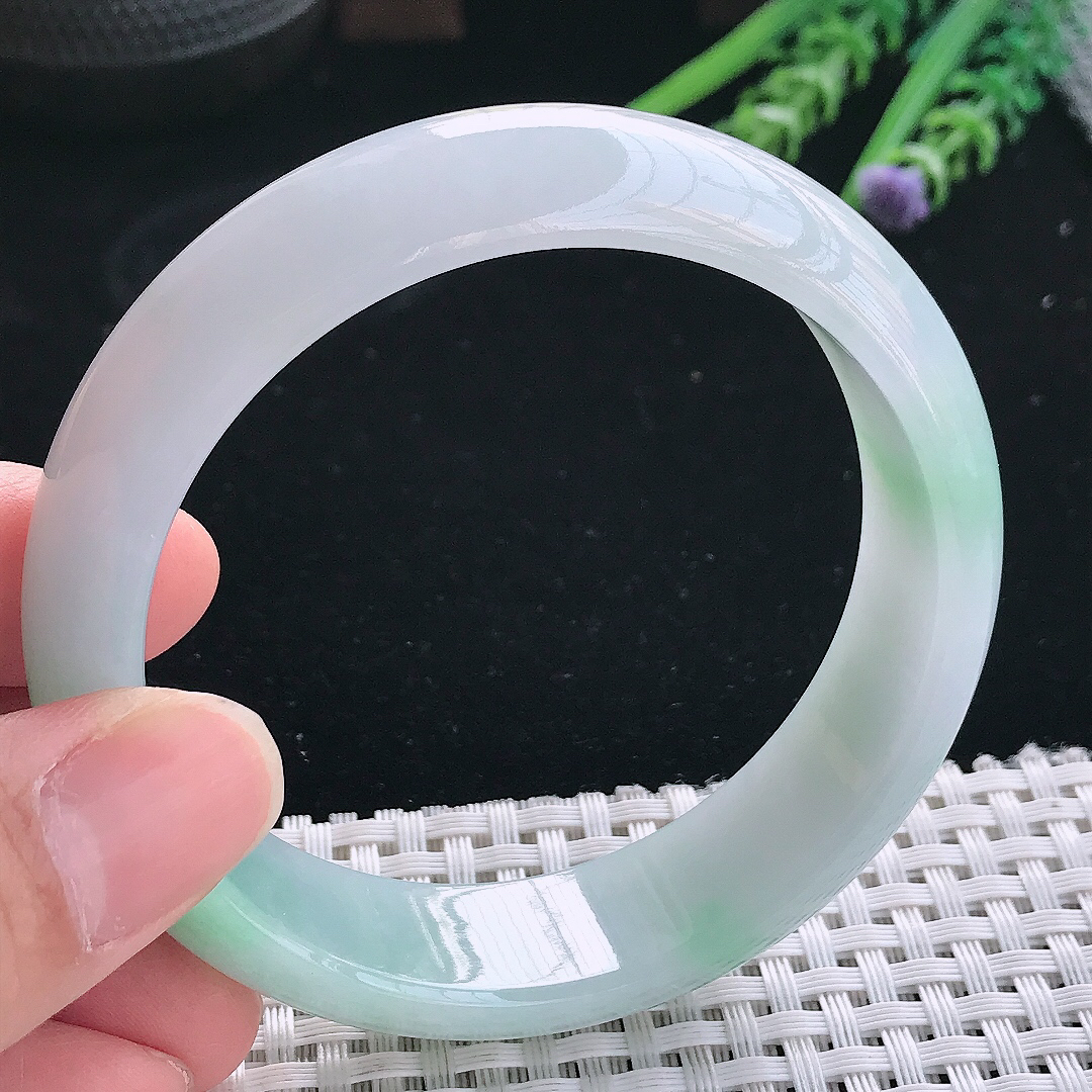 实拍天然翡翠59/16.9/8轮胎镯老坑冰润起胶冰晴手镯翡翠玉镯手环