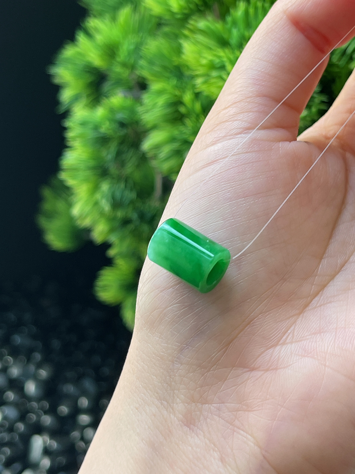 翡翠冰糯种绿色路路通