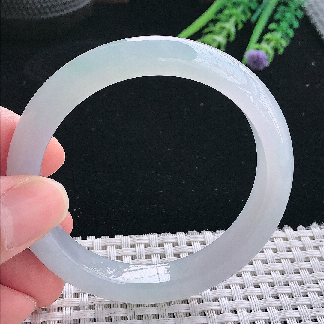 实拍天然翡翠55/10.8/8.3老坑冰胶果冻冰晴手镯翡翠玉镯手环