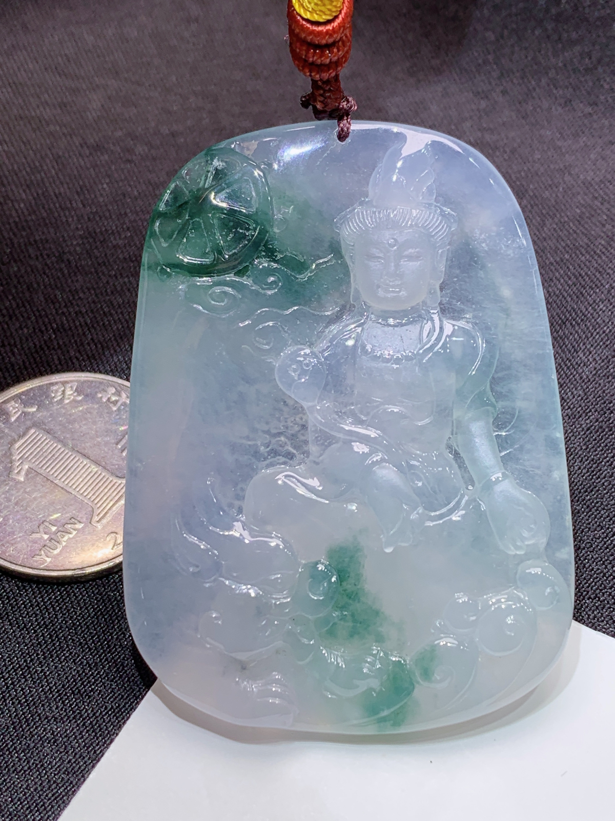 冰飘花大势至，厚装种老，冰润细腻，种水足，X1 尺寸59.7*44.5*6.3