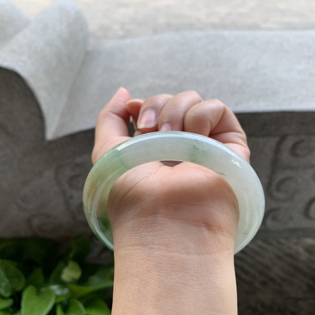 圈口55.8-11.1 【黄加绿圆条手镯】圆条55 56可戴