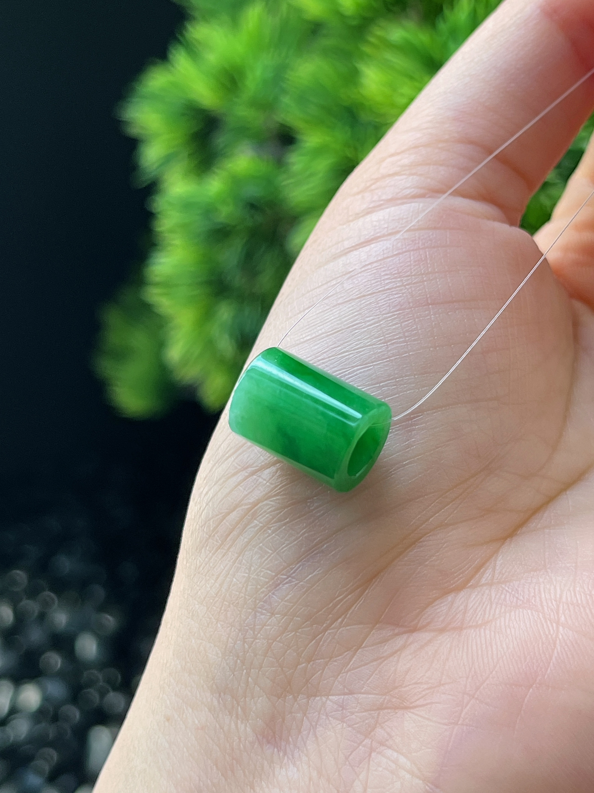 翡翠冰糯种绿色路路通