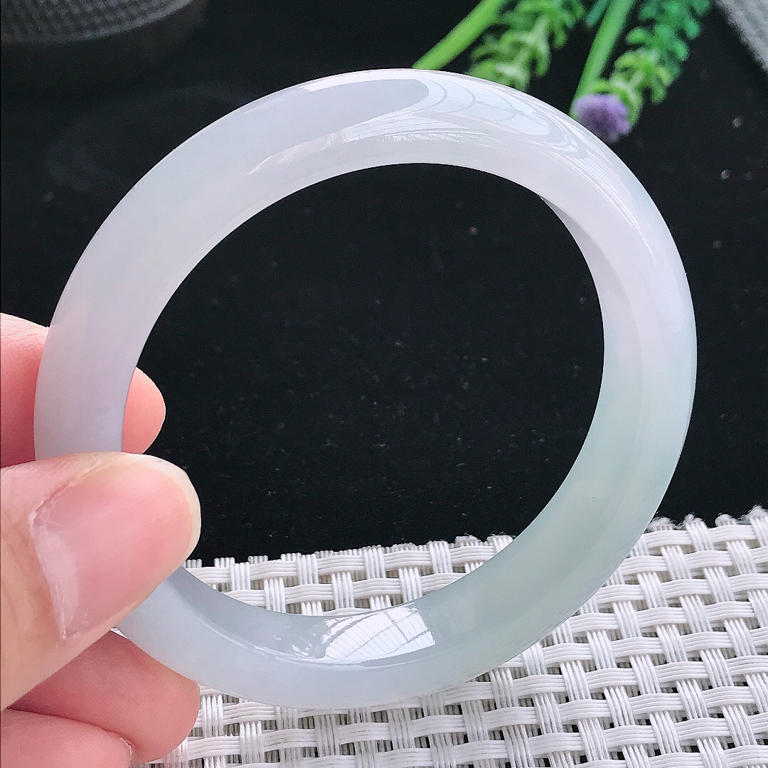 实拍天然翡翠55/10.8/8.3老坑冰胶果冻冰晴手镯翡翠玉镯手环